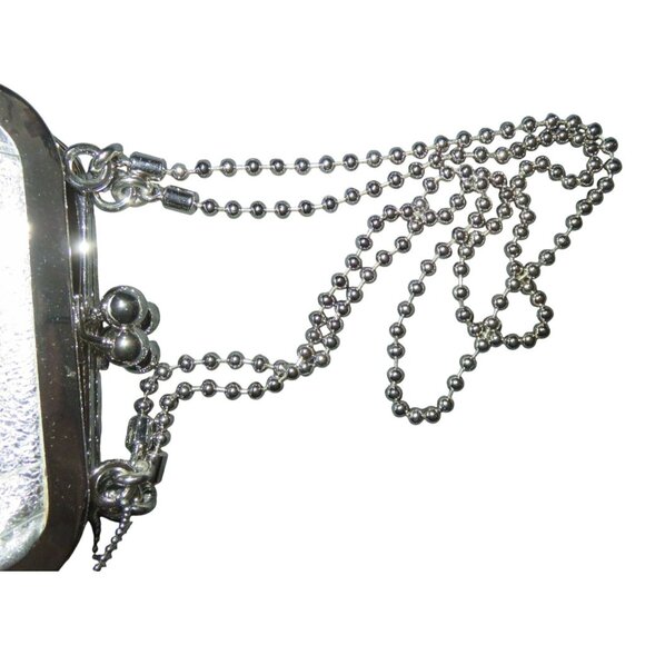 SOLD COACH 2008 Metallic Silver Leather Double Frame Kisslock Ball Chain - Picture 9 of 16